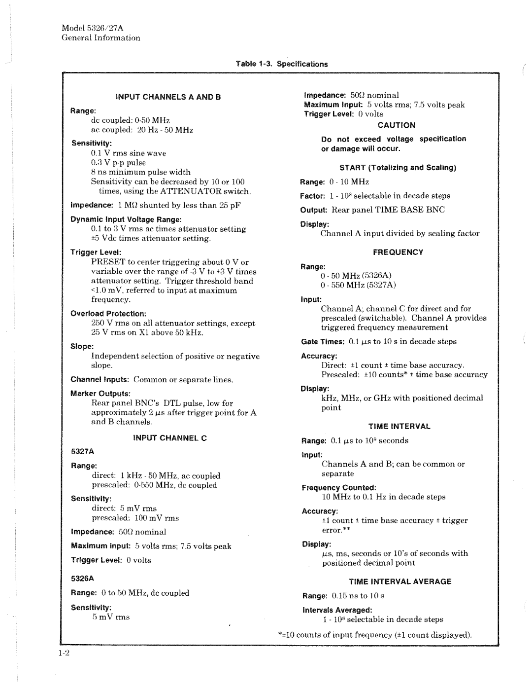 HP 5327A, 5326A manual 