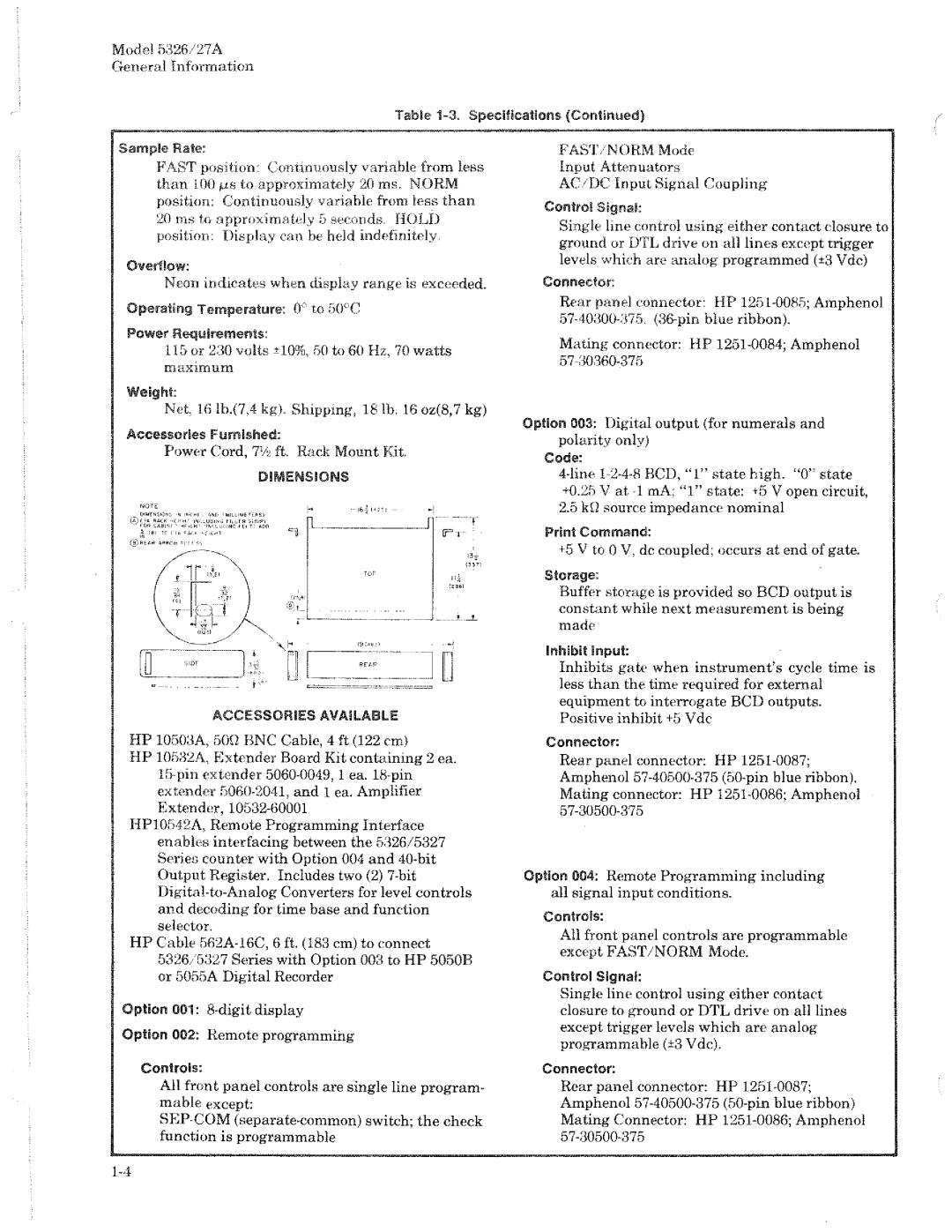 HP 5327A, 5326A manual 