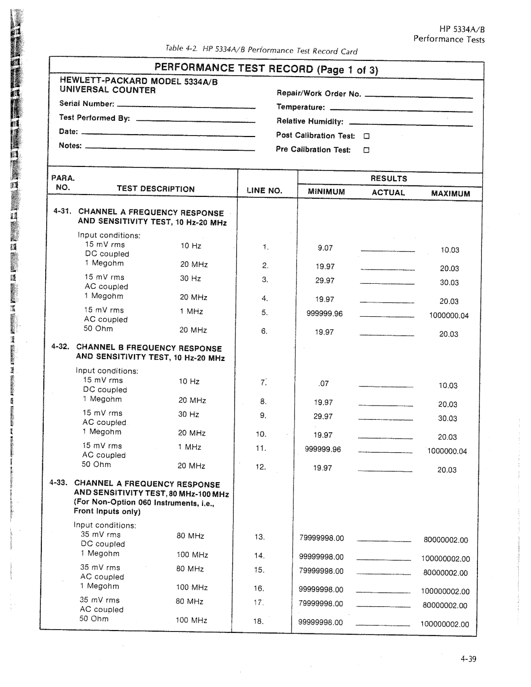 HP 5334A, 5334B manual 