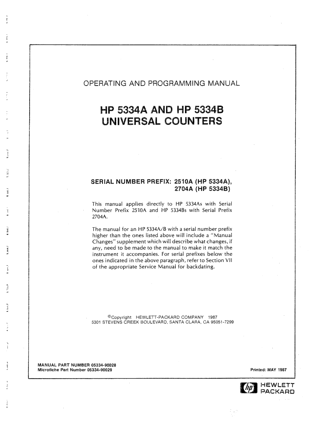 HP 5334A, 5334B manual 