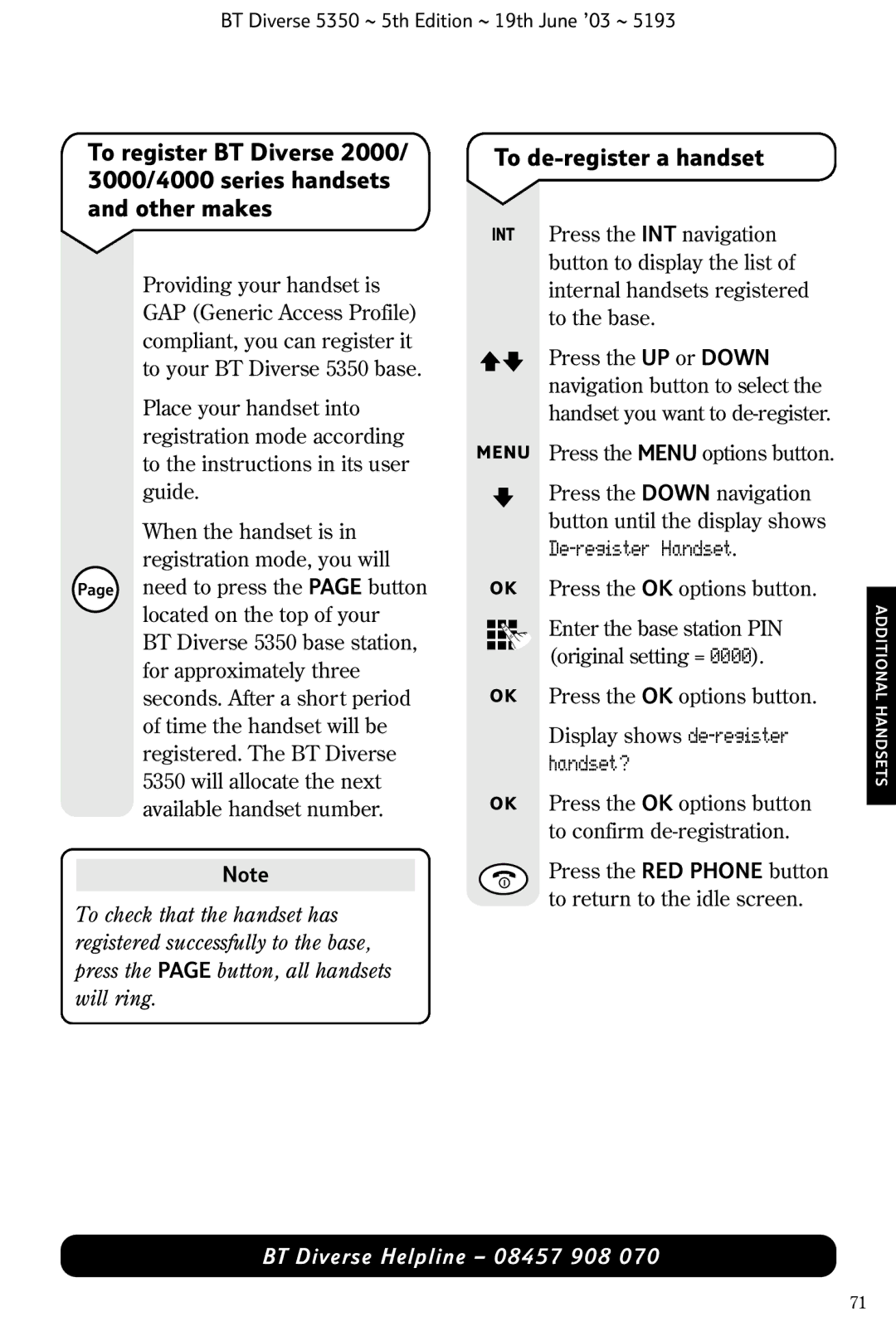 HP 5350 manual To de-register a handset, Handset? 