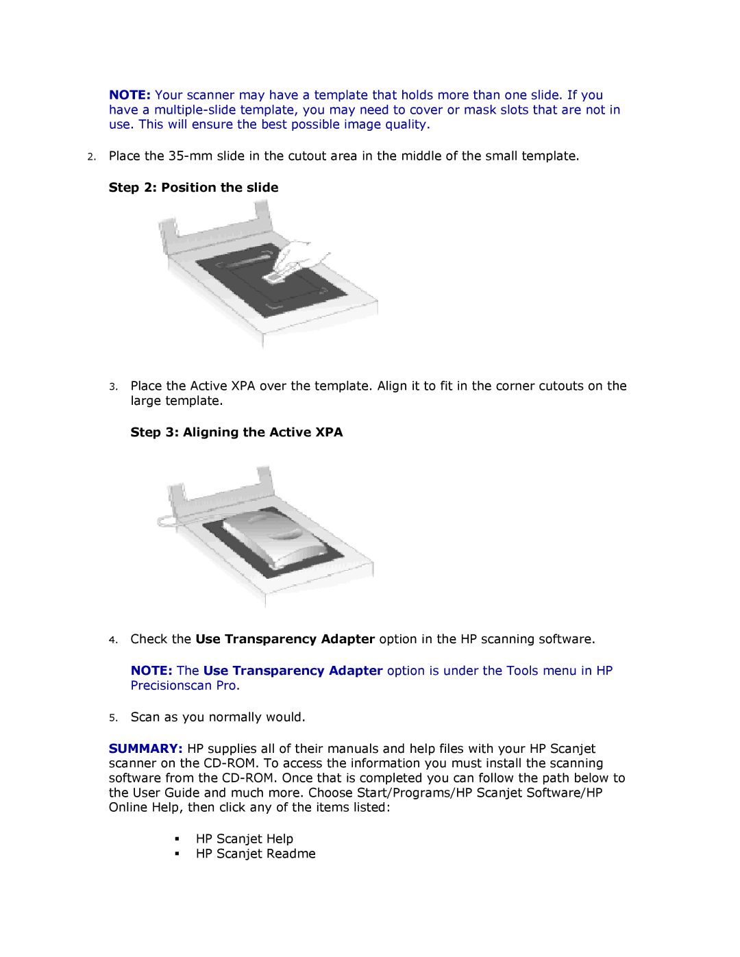 HP 5370C manual Position the slide 