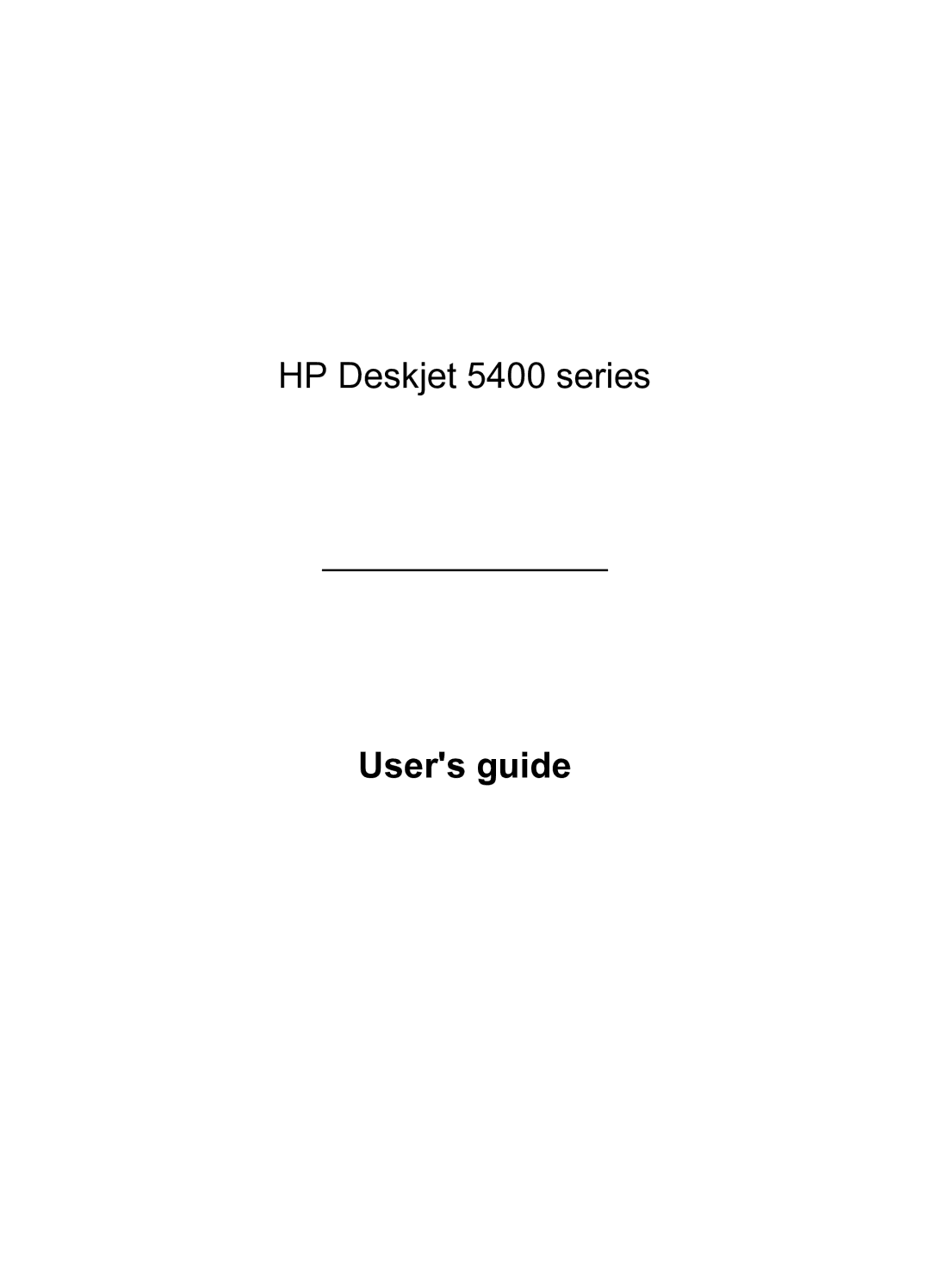 HP 5400 manual Users guide 