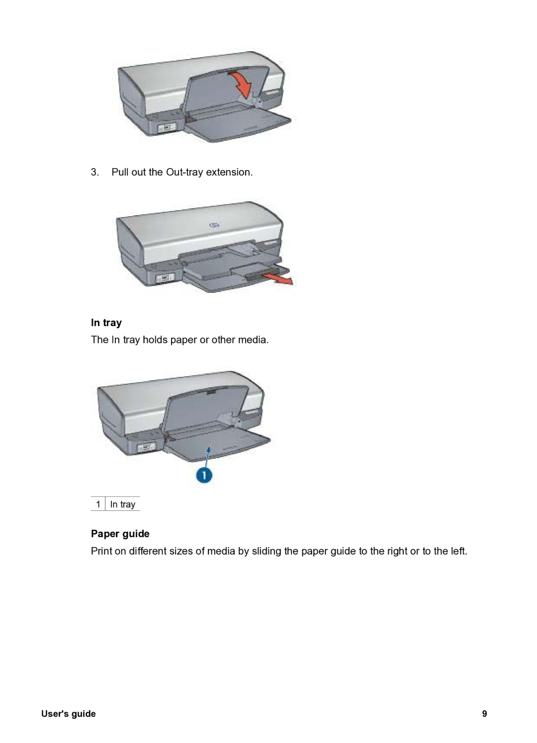 HP 5400 manual Tray, Paper guide 