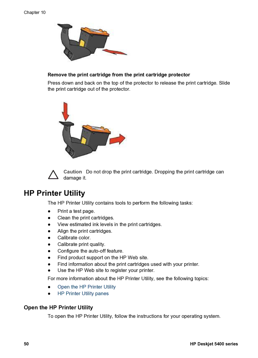 HP 5400 manual Open the HP Printer Utility 