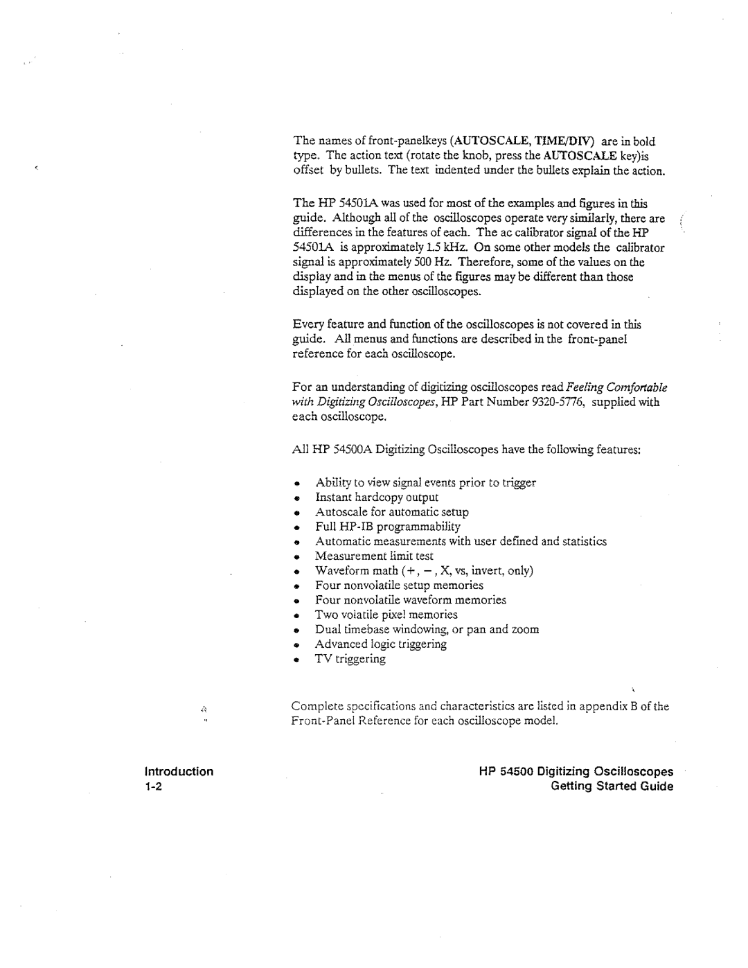 HP 54500 manual 