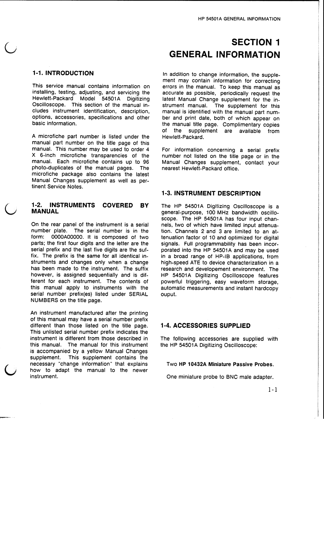 HP 54501A manual 