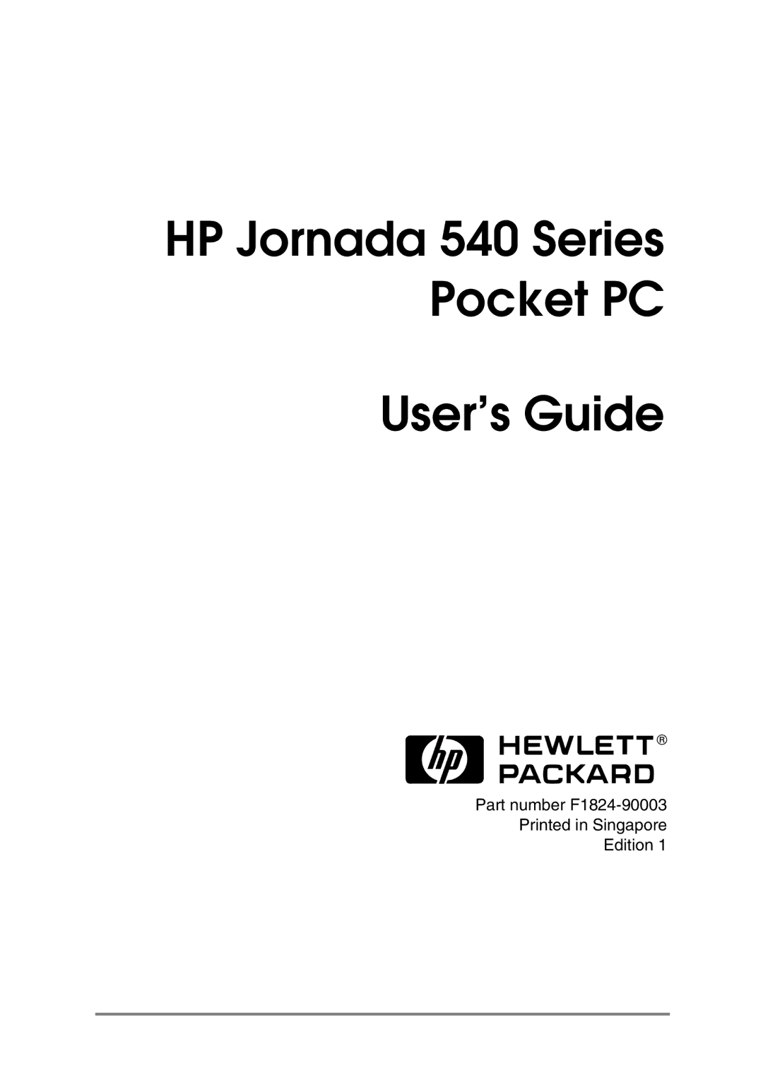 HP 545, 548, 547 manual HP Jornada 540 Series Pocket PC User’s Guide 