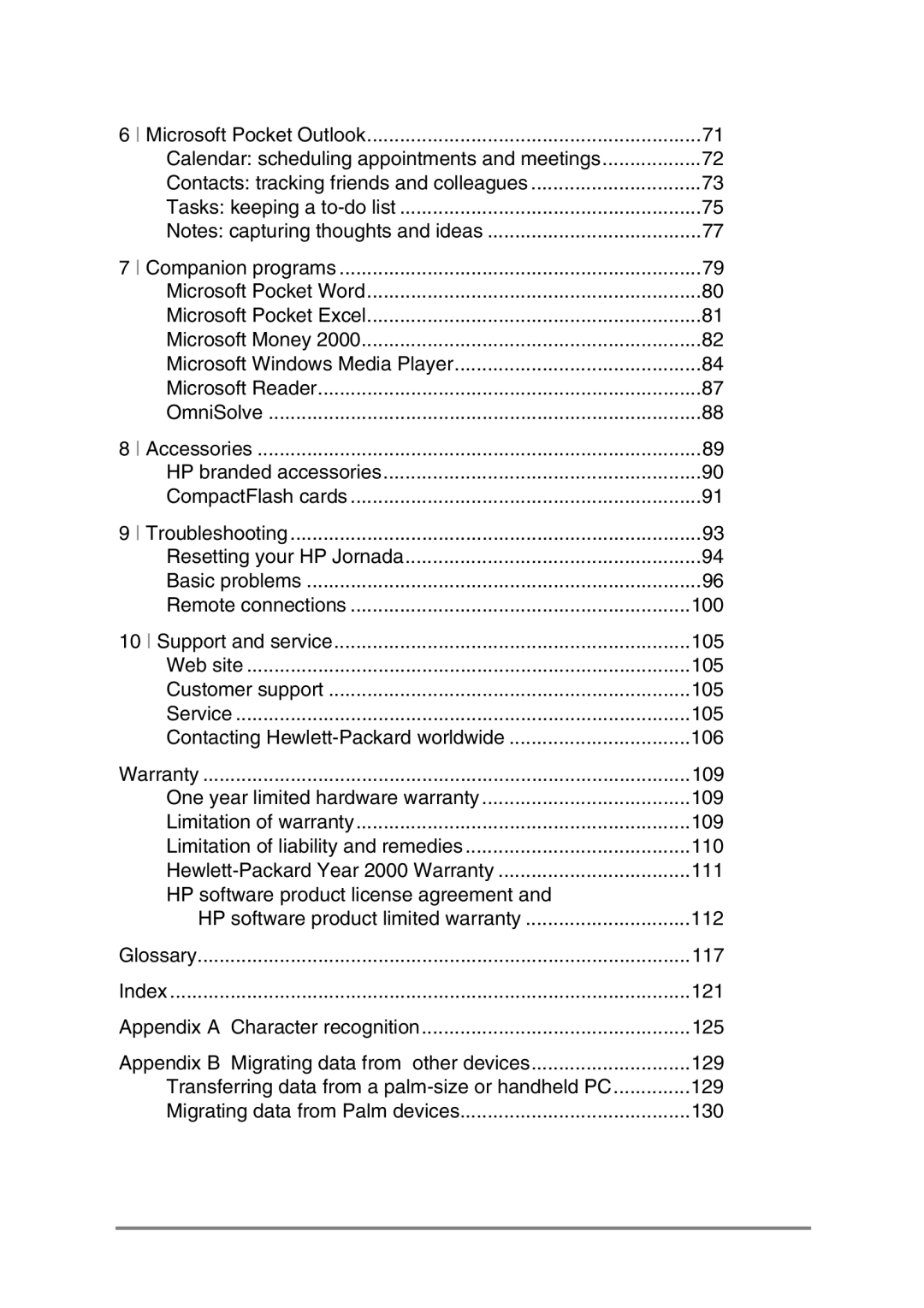 HP 548, 545, 547, 540 manual Microsoft Pocket Outlook 