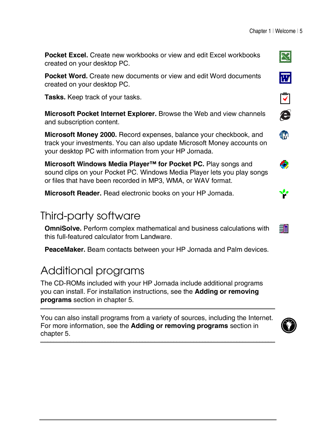 HP 545, 548, 547, 540 manual Third-party software, Additional programs 