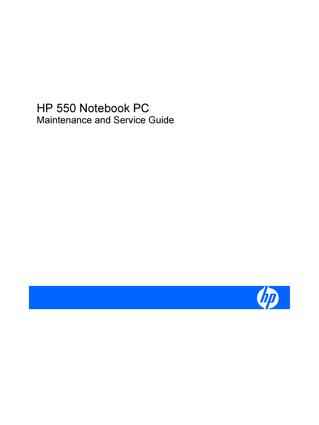 HP manual HP 550 Notebook PC 