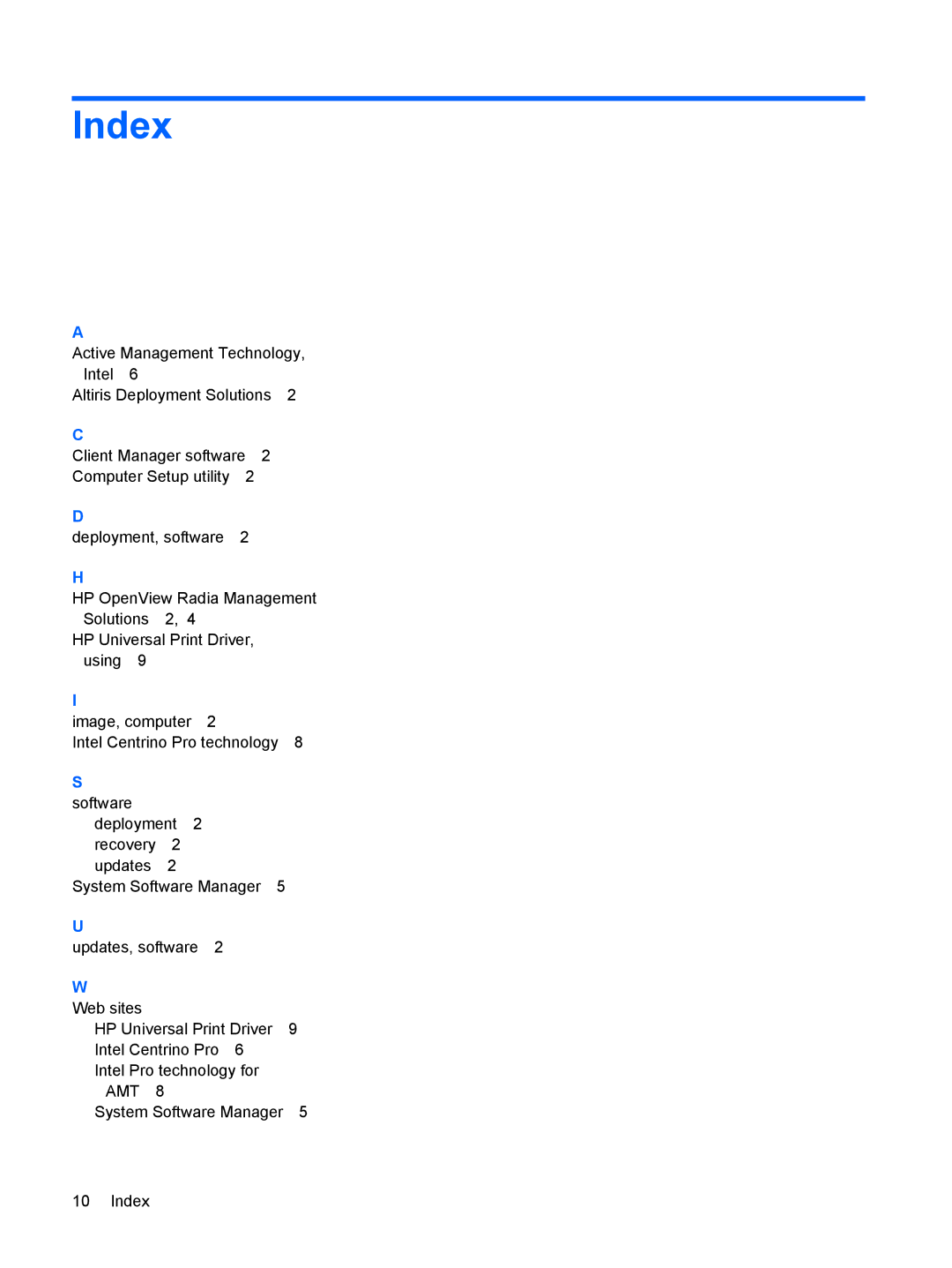 HP 550 manual Index 