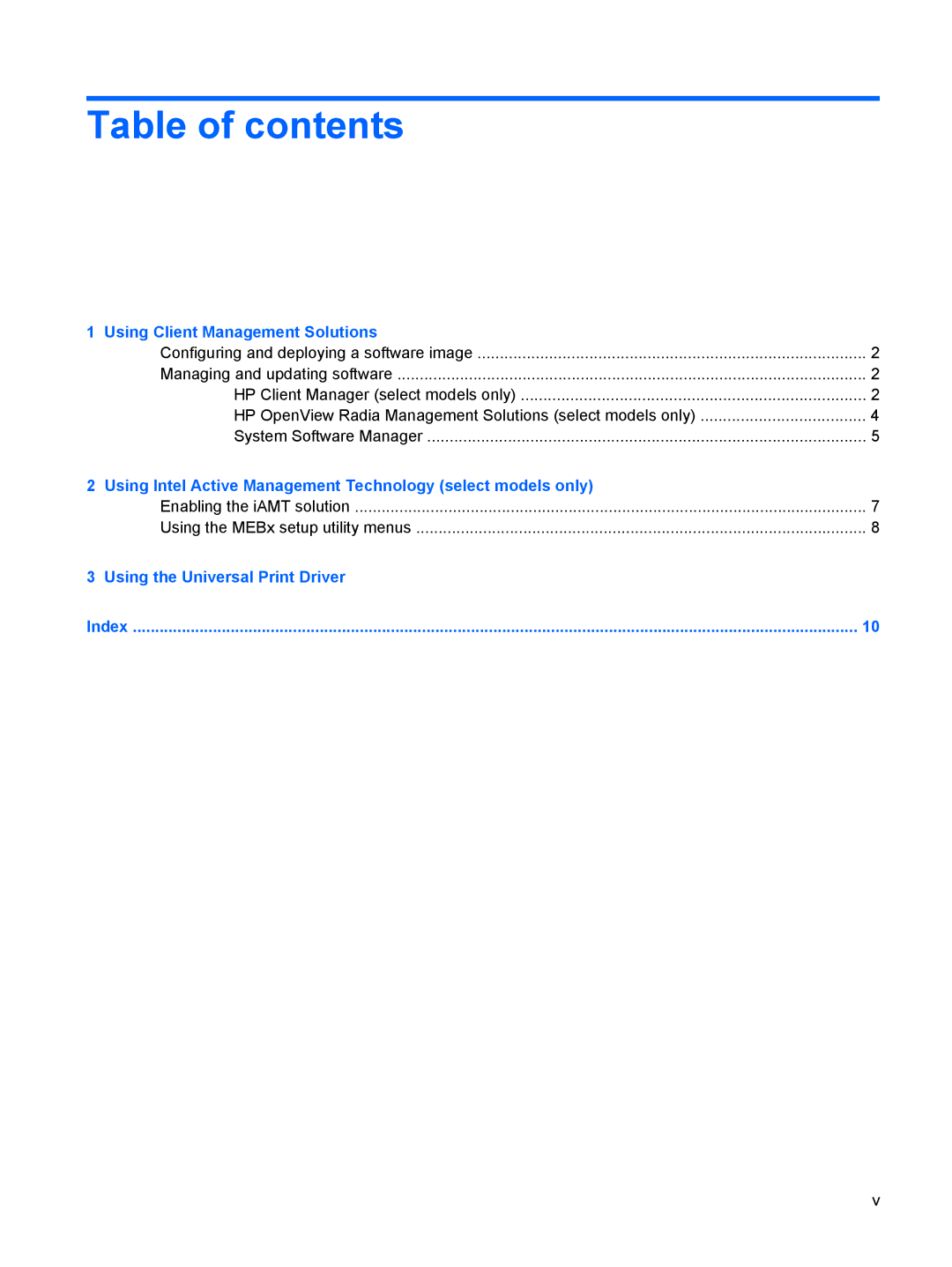 HP 550 manual Table of contents 