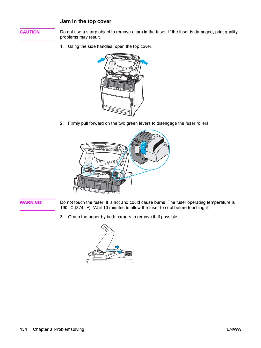 HP 5500 manual Jam in the top cover 