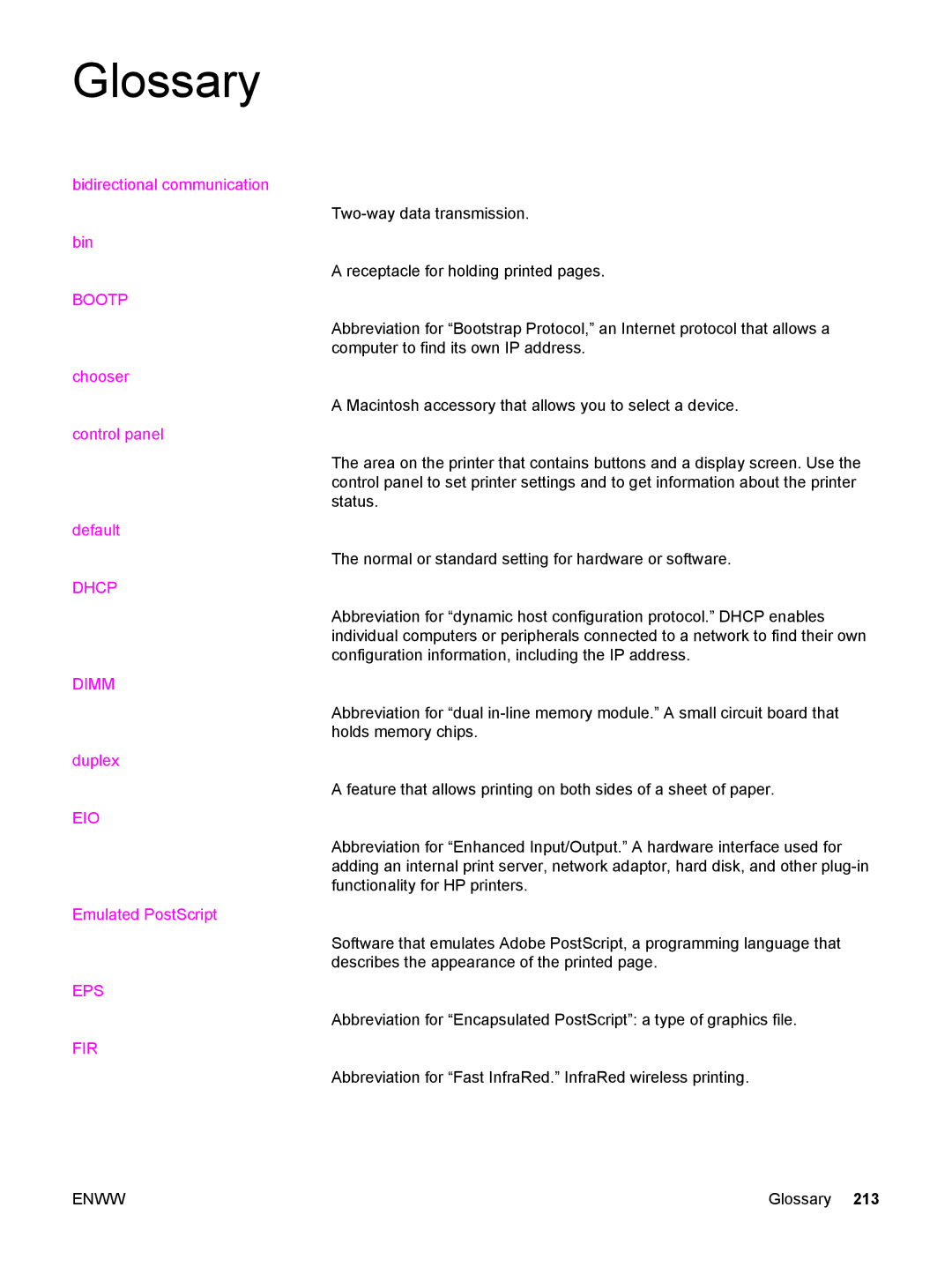 HP 5500 manual Glossary, Bootp 