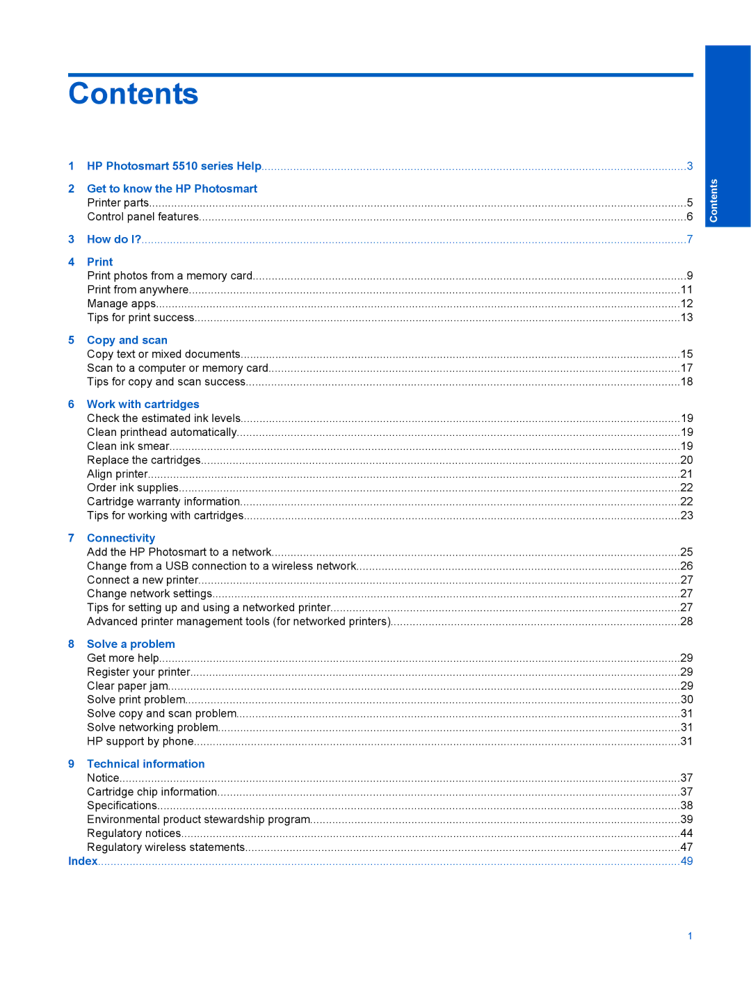 HP 5514 E- CQ183A#B1H, 5510 B111A CQ176A#1BH manual Contents 