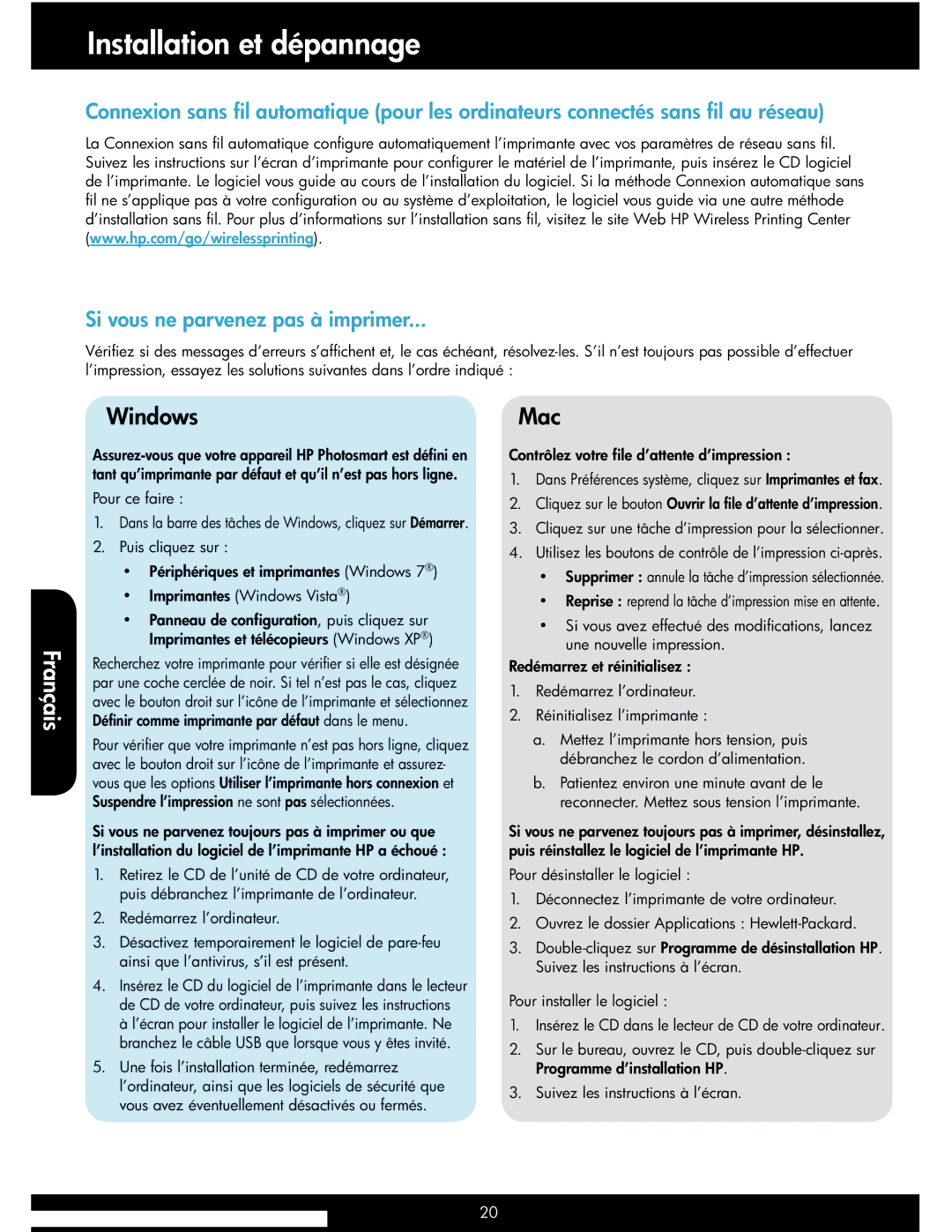 HP 5514 manual Installation et dépannage, Pour ce faire 