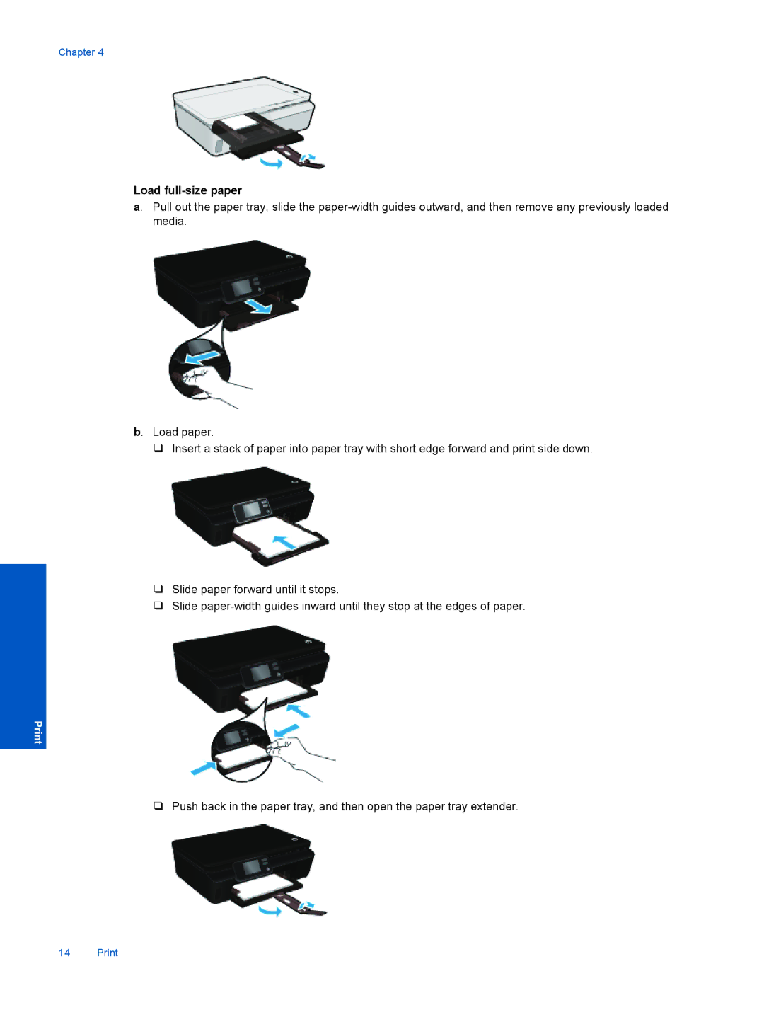 HP 5525, 5522, 5520 manual Load full-size paper 