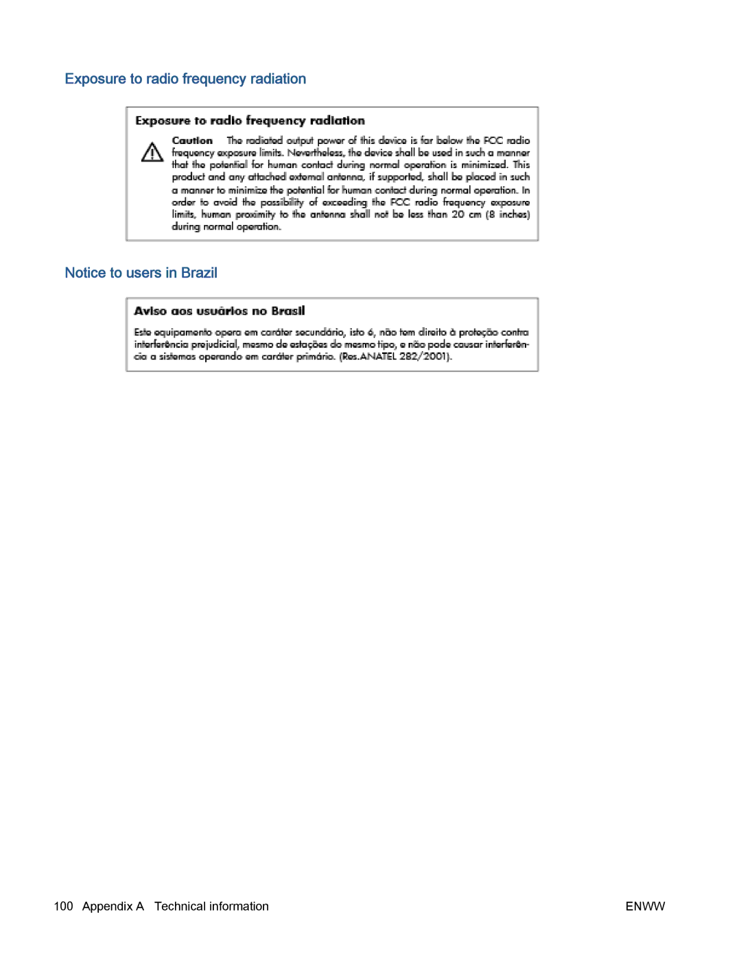 HP 5530 manual Exposure to radio frequency radiation 