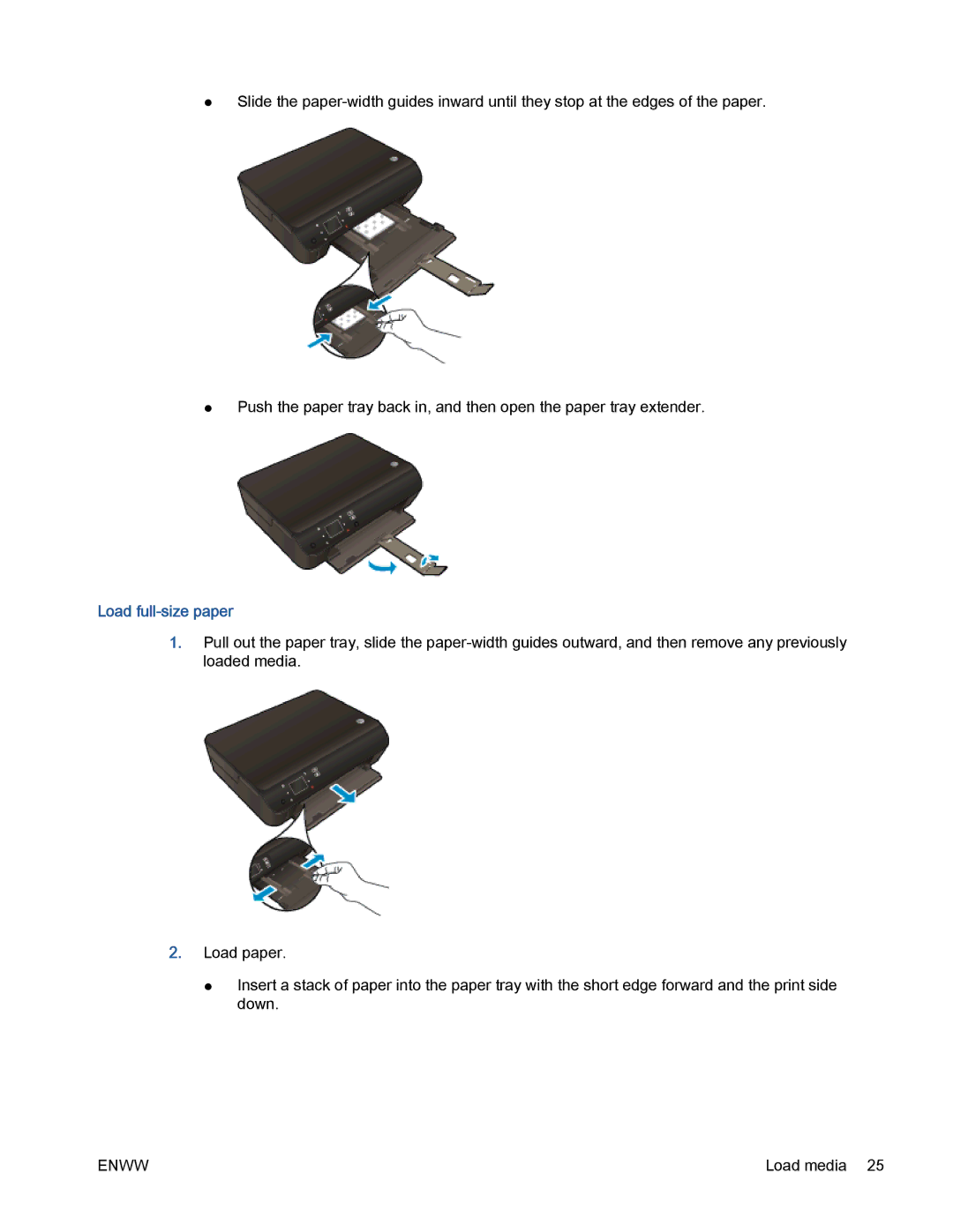 HP 5530 manual Load full-size paper 