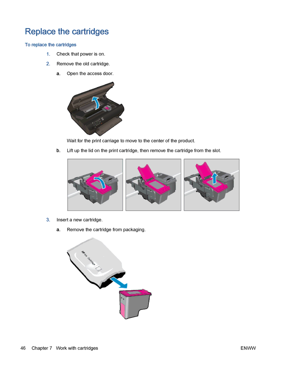 HP 5530 manual Replace the cartridges, To replace the cartridges 