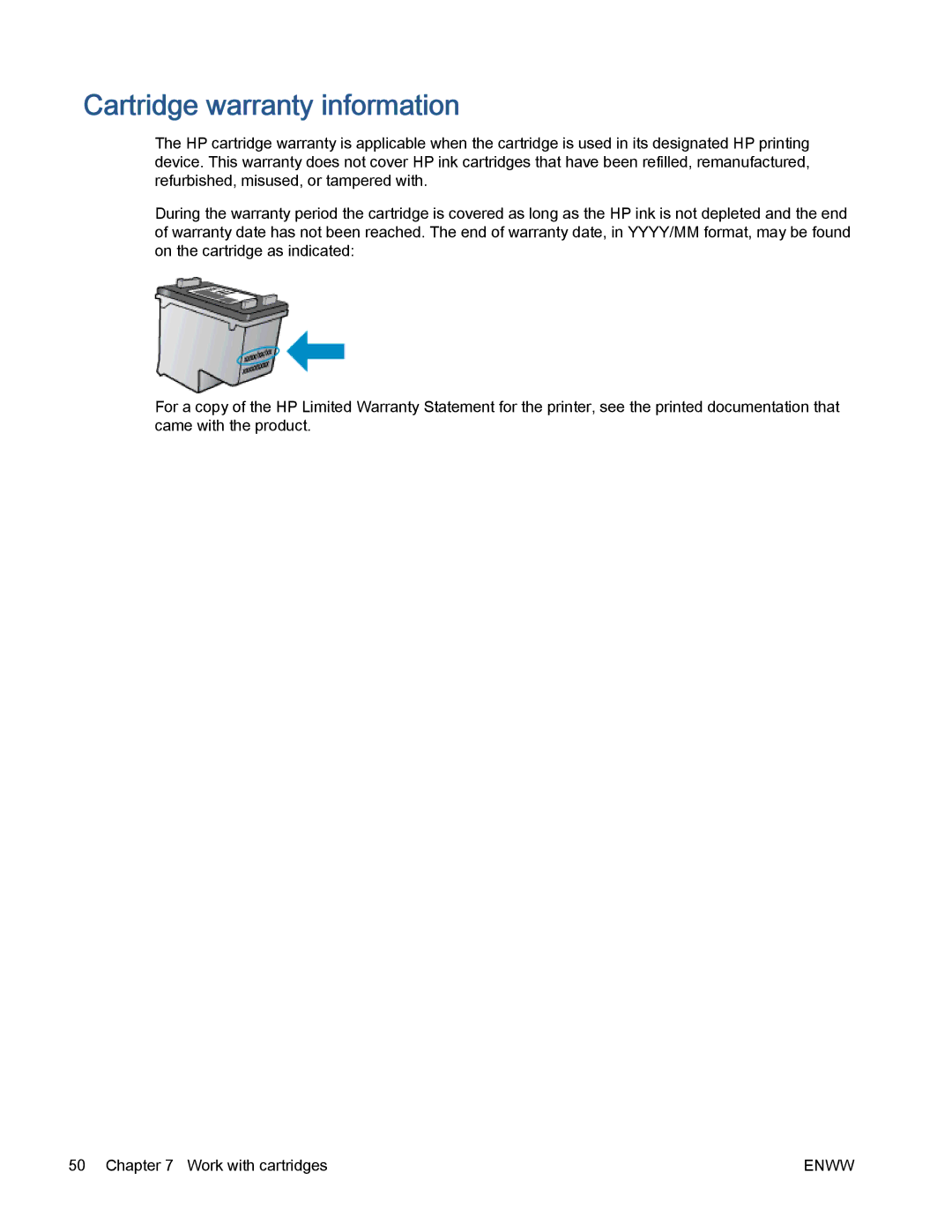 HP 5530 manual Cartridge warranty information 