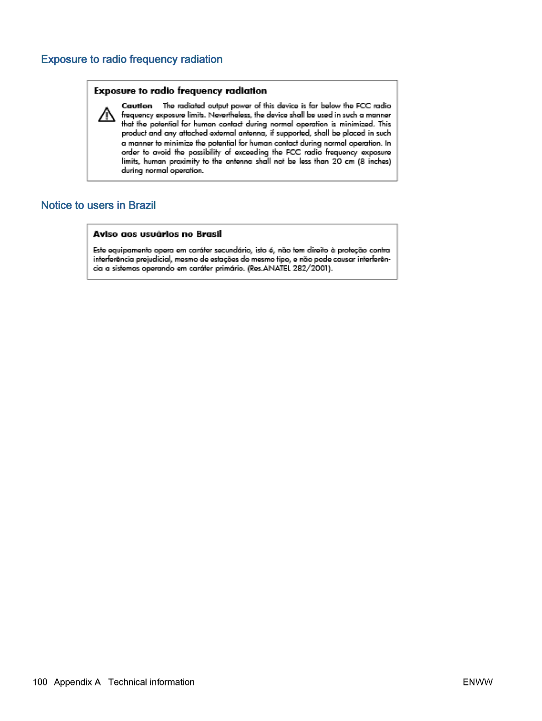 HP 5535, 5531, 5532 manual Exposure to radio frequency radiation 