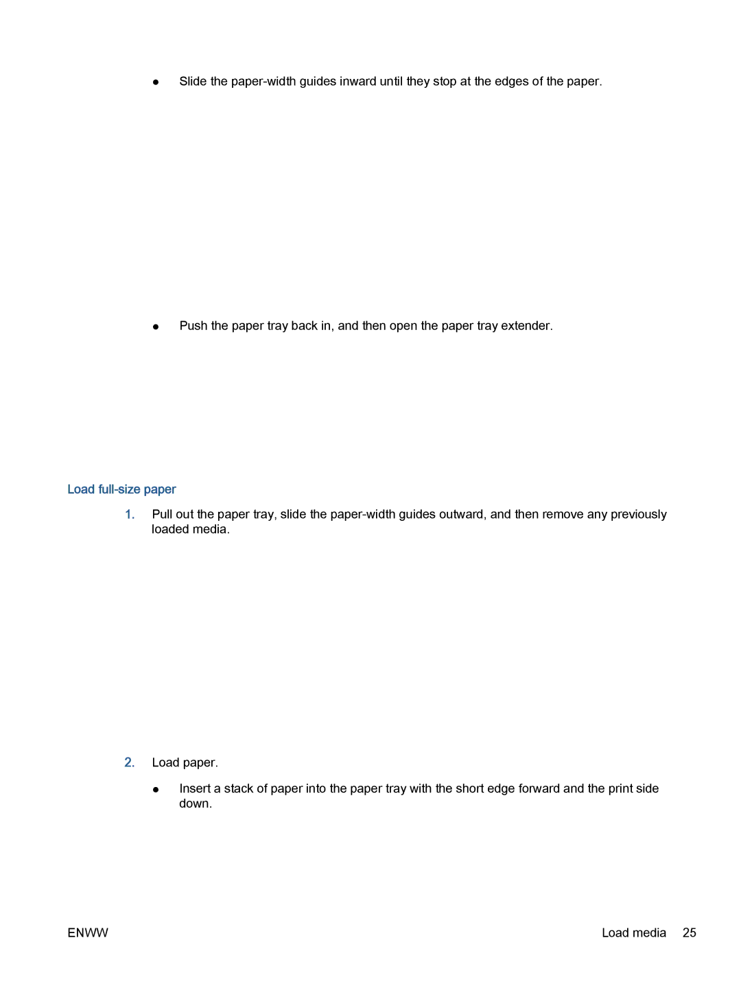 HP 5535, 5531, 5532 manual Load full-size paper 