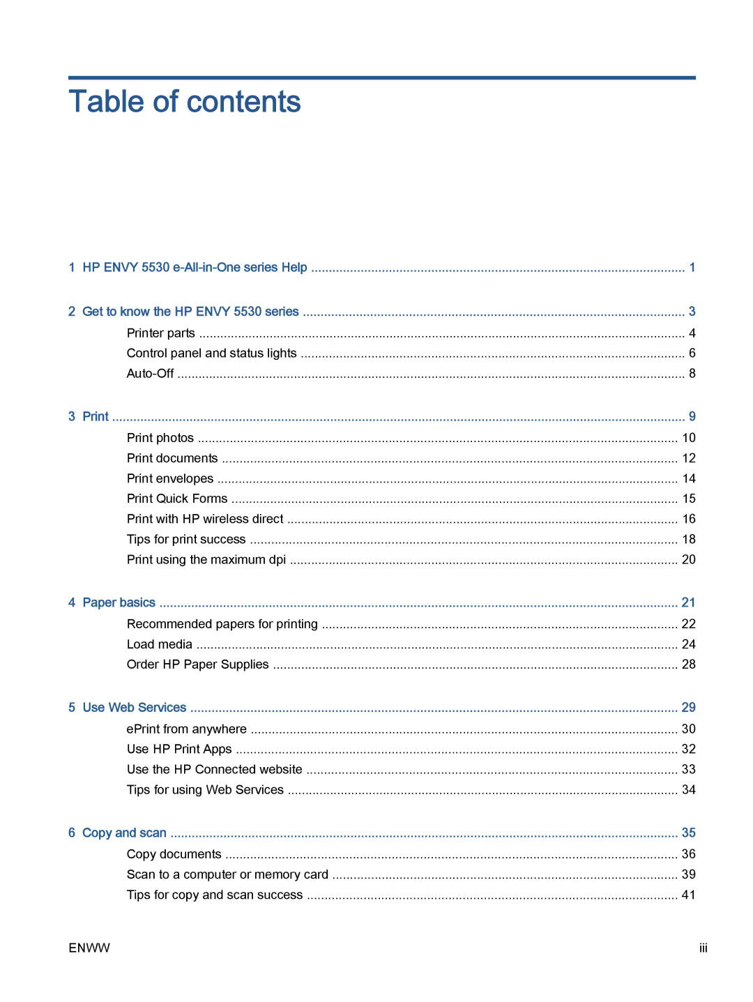 HP 5531, 5532, 5535 manual Table of contents 