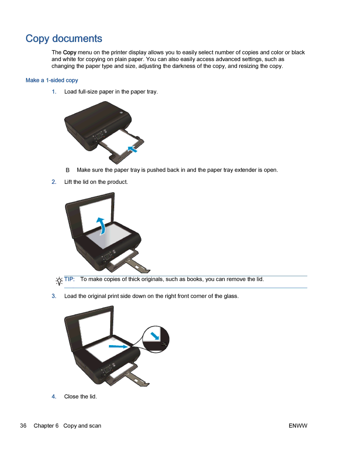 HP 5532, 5531, 5535 manual Copy documents, Make a 1-sided copy 