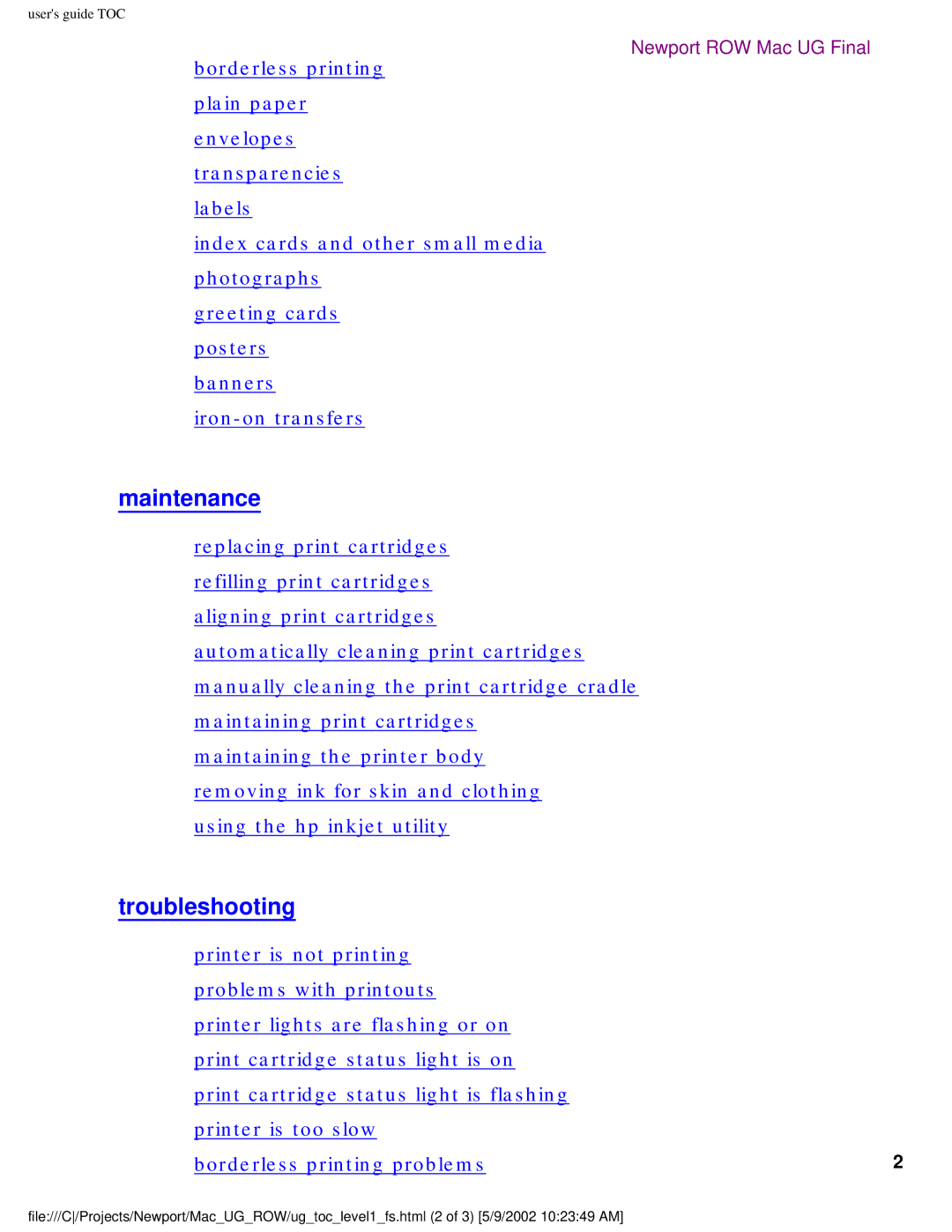 HP 5550 manual Maintenance 