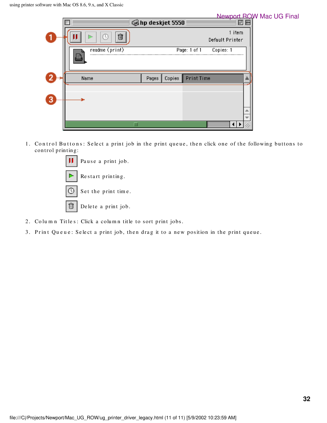 HP 5550 manual Newport ROW Mac UG Final 