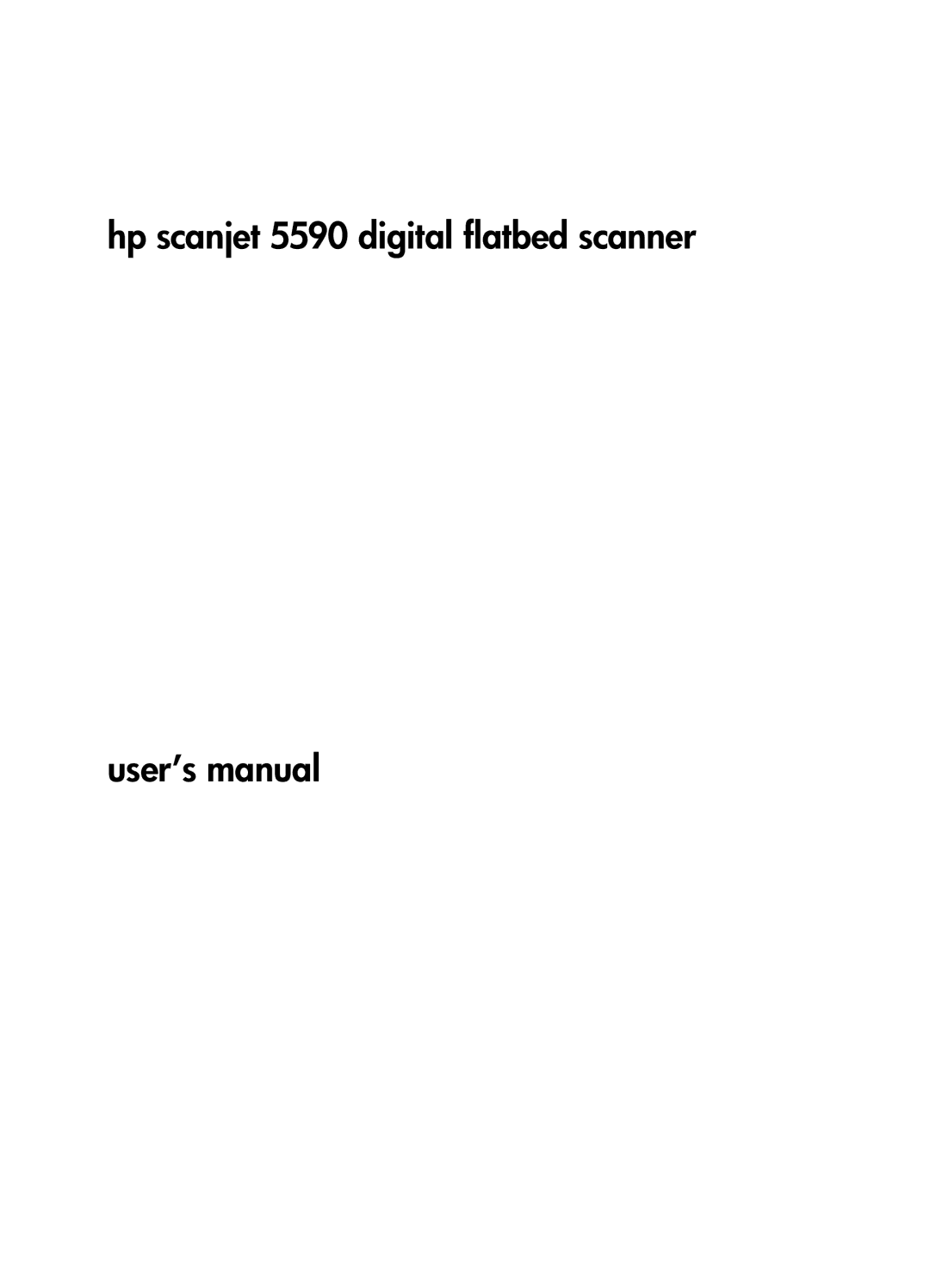 HP 5590 L1910A#B1H, 5590 5590 Hp scanjet 5590 digital flatbed scanner User’s manual 