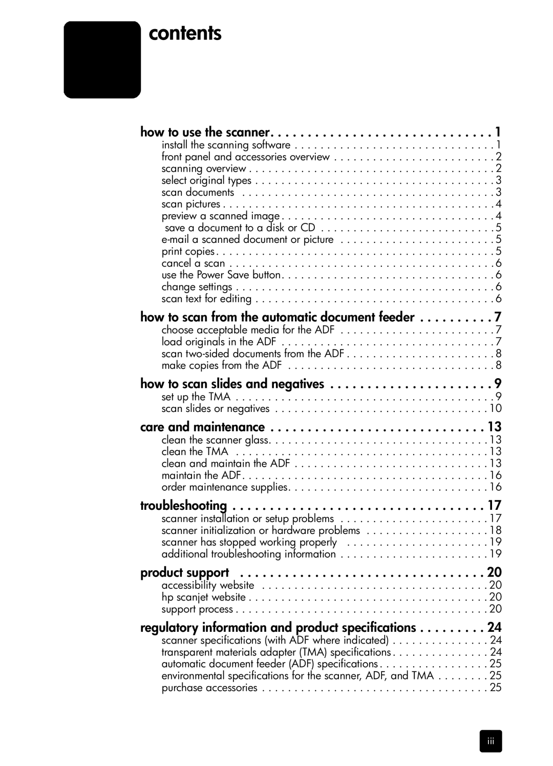 HP 5590 L1910A#B1H, 5590 5590 manual Contents 