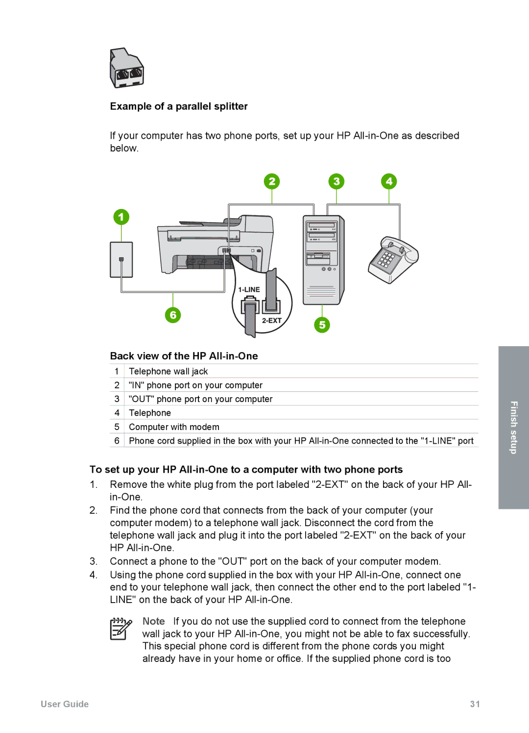 HP 5610xi, 5610v, 5605 manual Example of a parallel splitter 