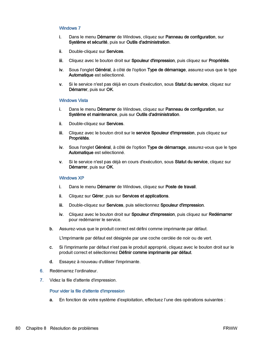 HP 5643 manual Windows Vista, Windows XP, Ii. Cliquez sur Gérer, puis sur Services et applications 