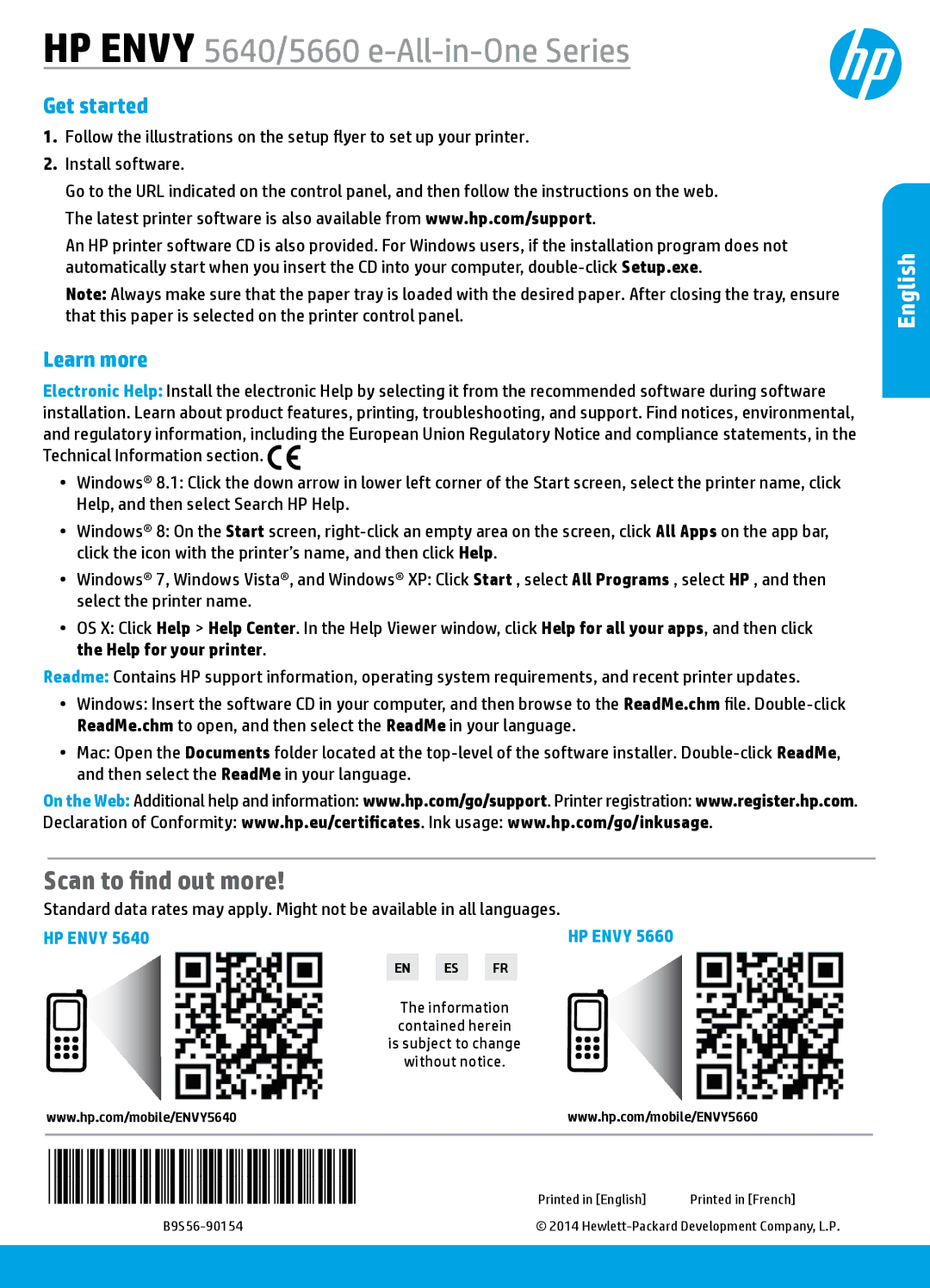 HP 5665, 5660, 5643 manual Get started, Learn more 