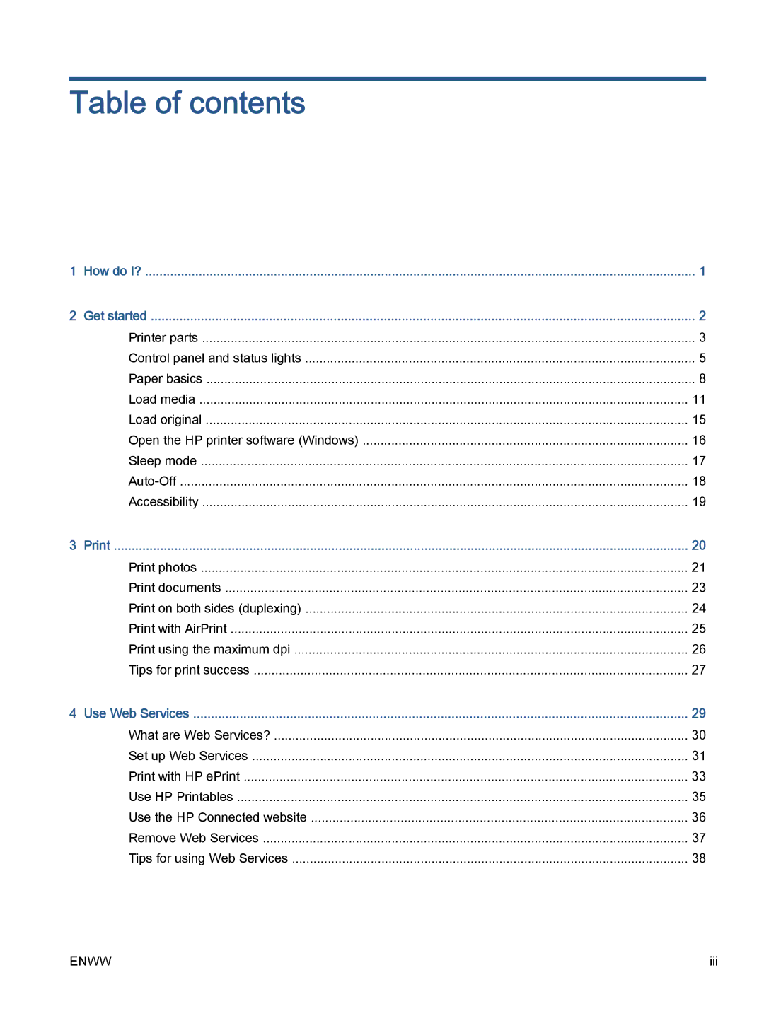 HP 5665, 5660 manual Table of contents 