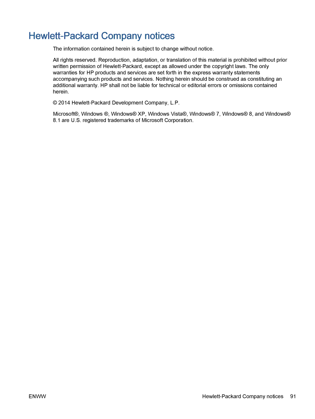 HP 5665, 5660 manual Hewlett-Packard Company notices 