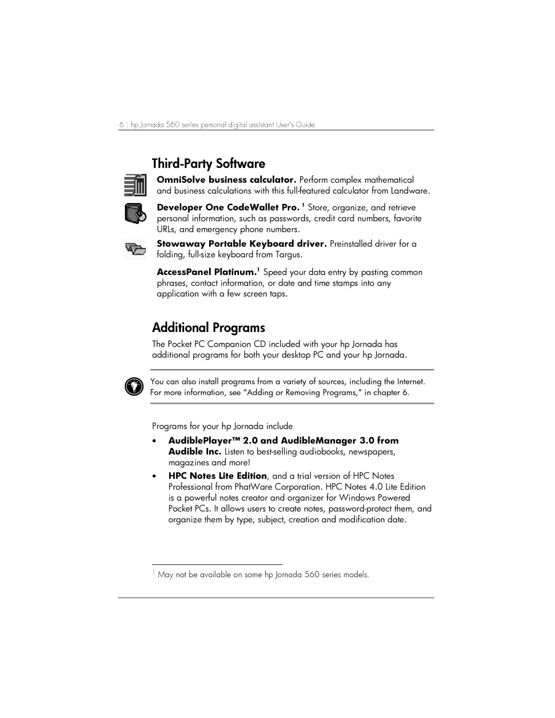 HP 567, 568, 564 manual Third-Party Software, Additional Programs 