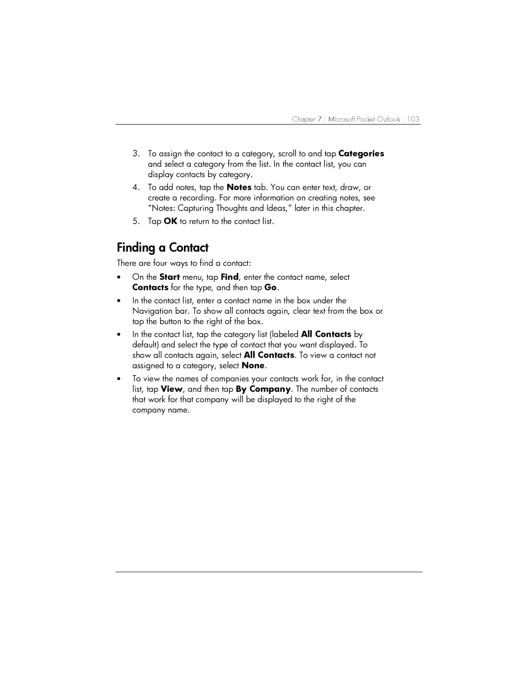 HP 564, 568, 567 manual Finding a Contact 