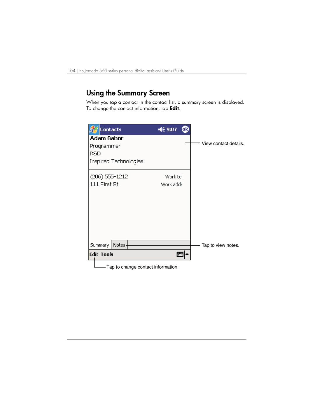 HP 568, 567, 564 manual Using the Summary Screen 