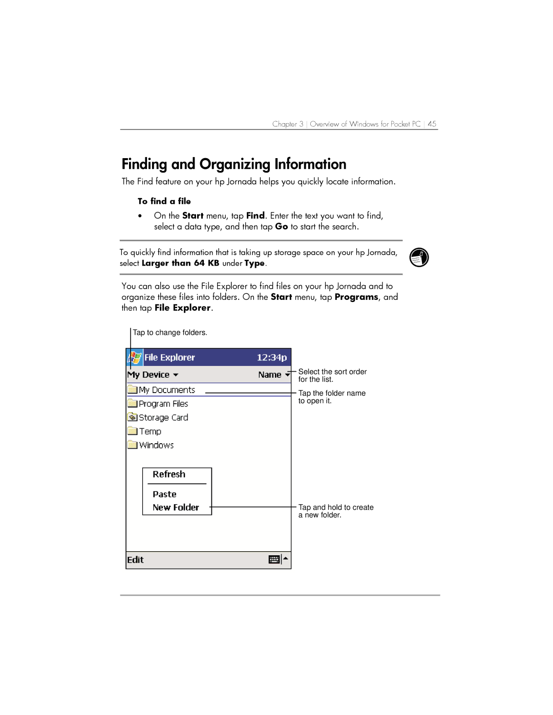 HP 567, 568, 564 manual Finding and Organizing Information, To find a file 