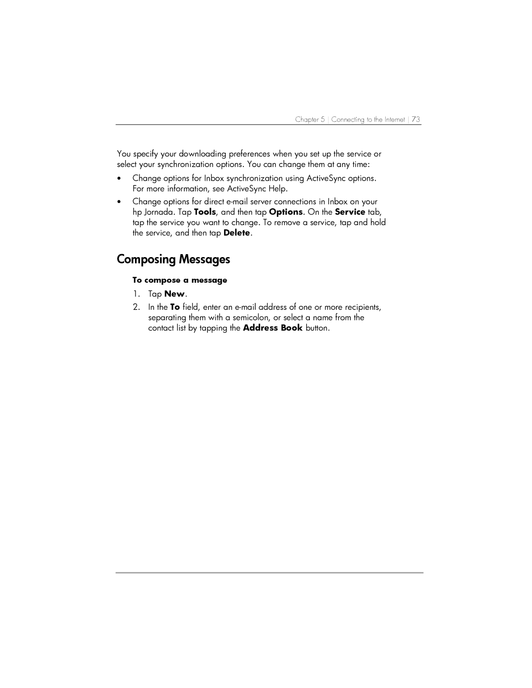 HP 564, 568, 567 manual Composing Messages 