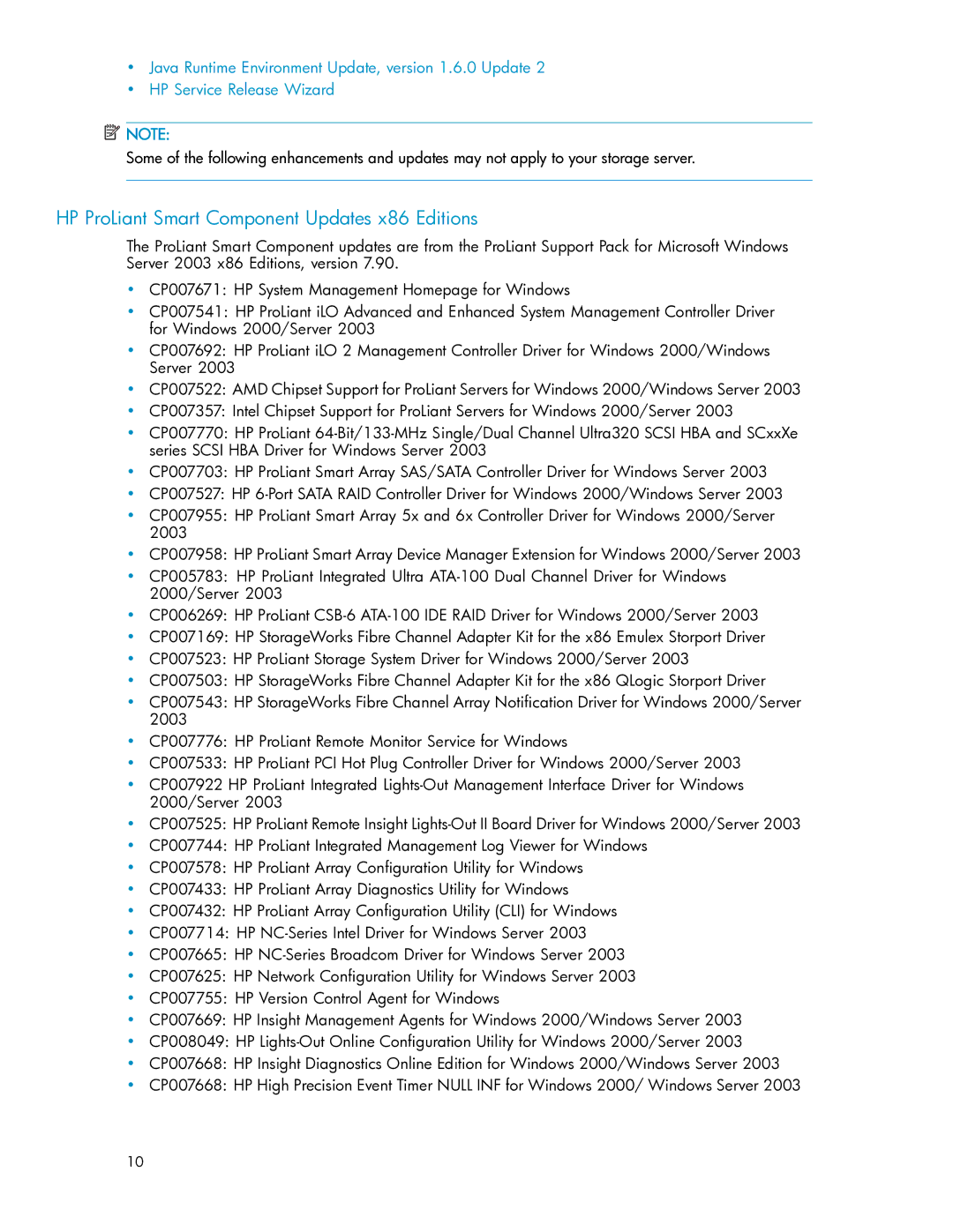 HP 56976839 manual HP ProLiant Smart Component Updates x86 Editions 