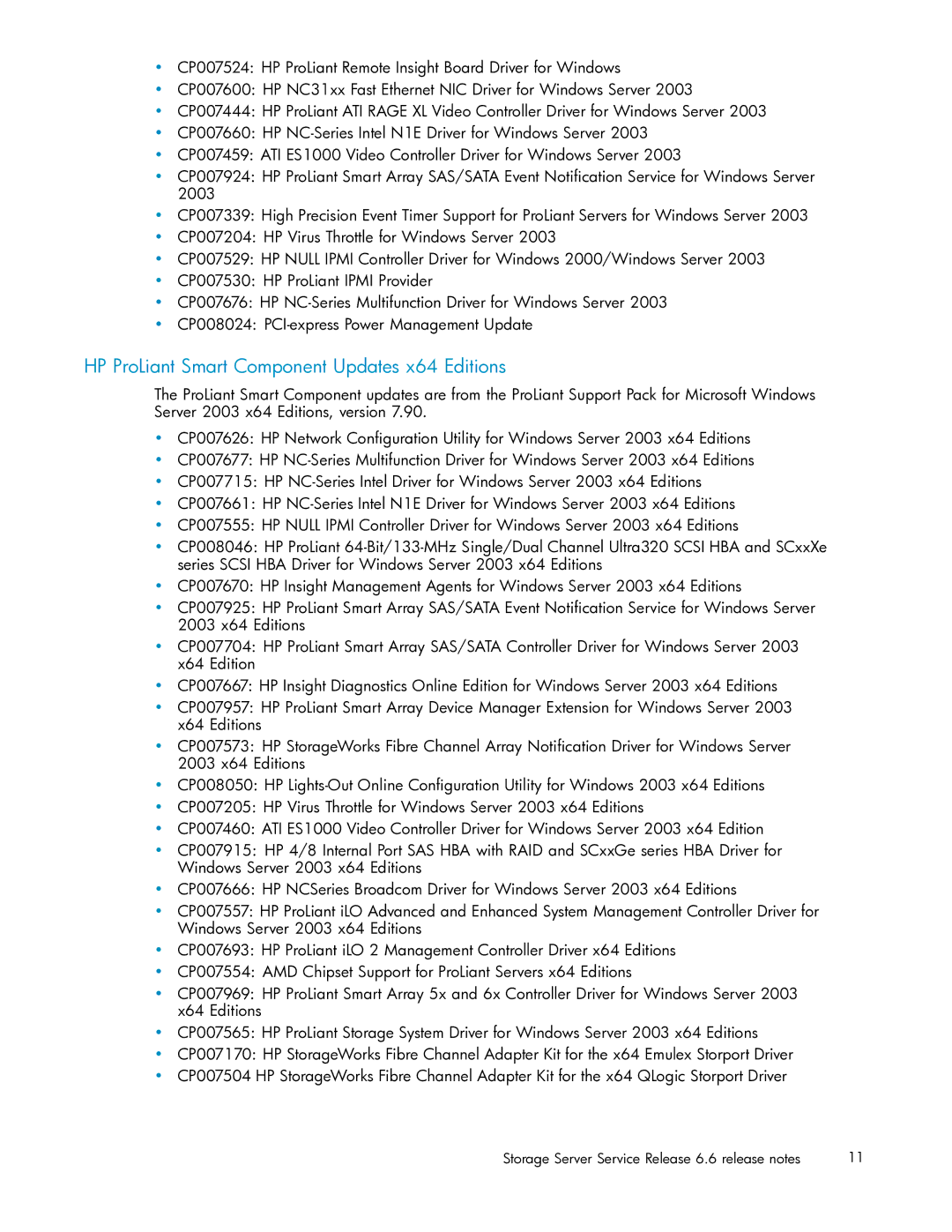 HP 56976839 manual HP ProLiant Smart Component Updates x64 Editions 