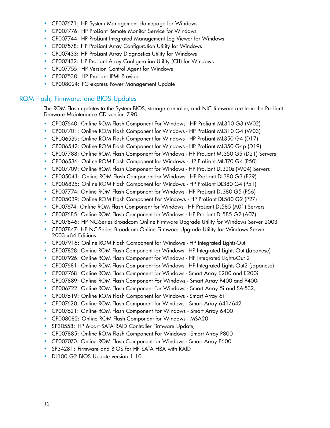 HP 56976839 manual ROM Flash, Firmware, and Bios Updates 