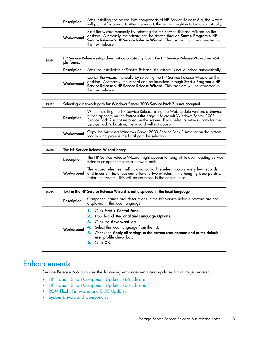 HP 56976839 manual Enhancements, Release components from a network path 