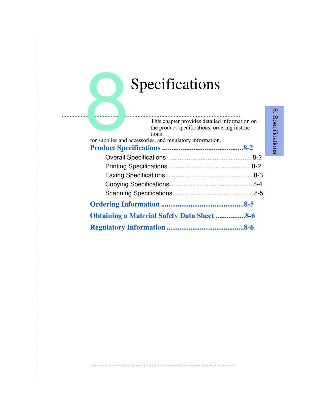 HP 590, 570, 520 manual Specifications 