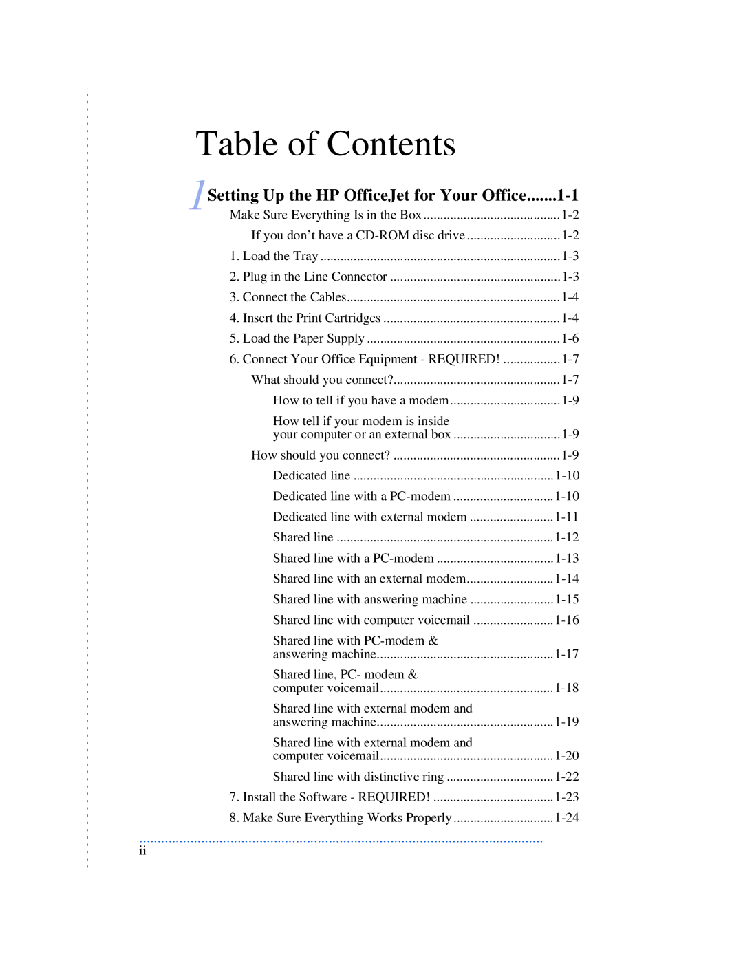 HP 590, 570, 520 manual Table of Contents 